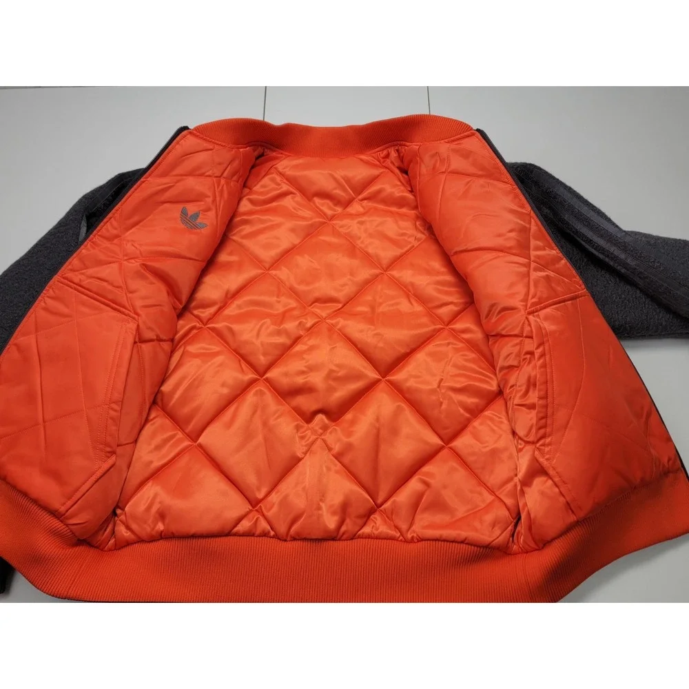 Adidas Originals Reversible Superstar Bomber Jacket Gray Orange Mens M KR7618